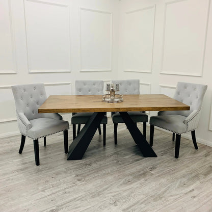 Bentley Black Leg Velvet Dining Chair – Set of 2