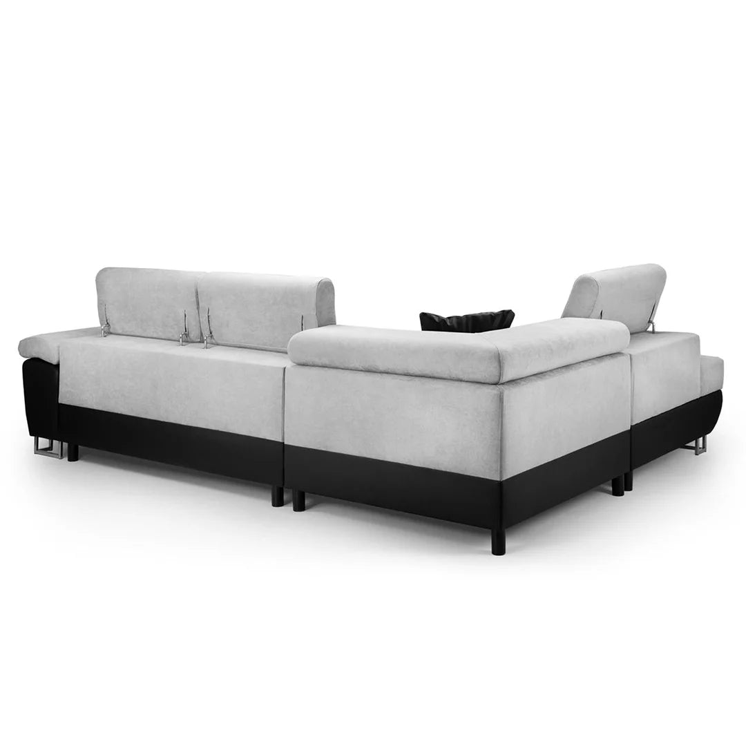 Anton Sofabed Corner Sofa Bed With Storage Box Grey/Black