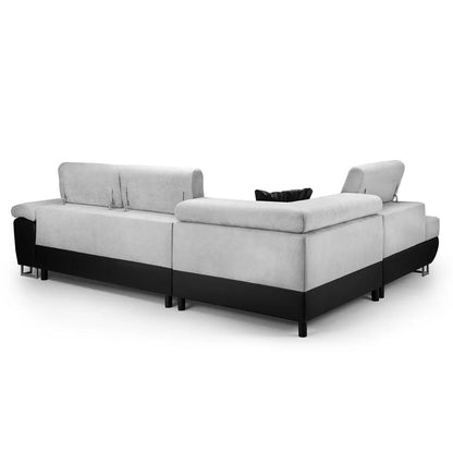 Anton Sofabed Corner Sofa Bed With Storage Box Grey/Black