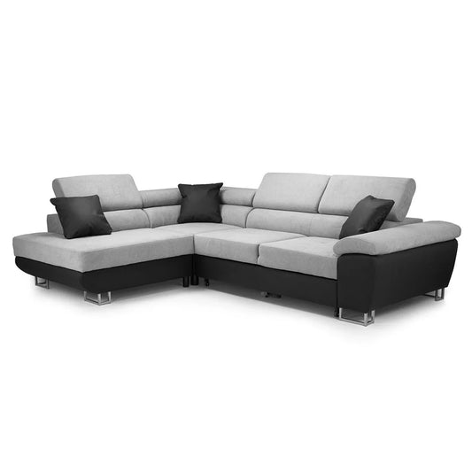 Anton Sofabed Corner Sofa Bed With Storage Box Grey/Black