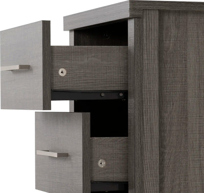 Lisbon 3 Drawer Bedside Black Wood Grain 2020  06