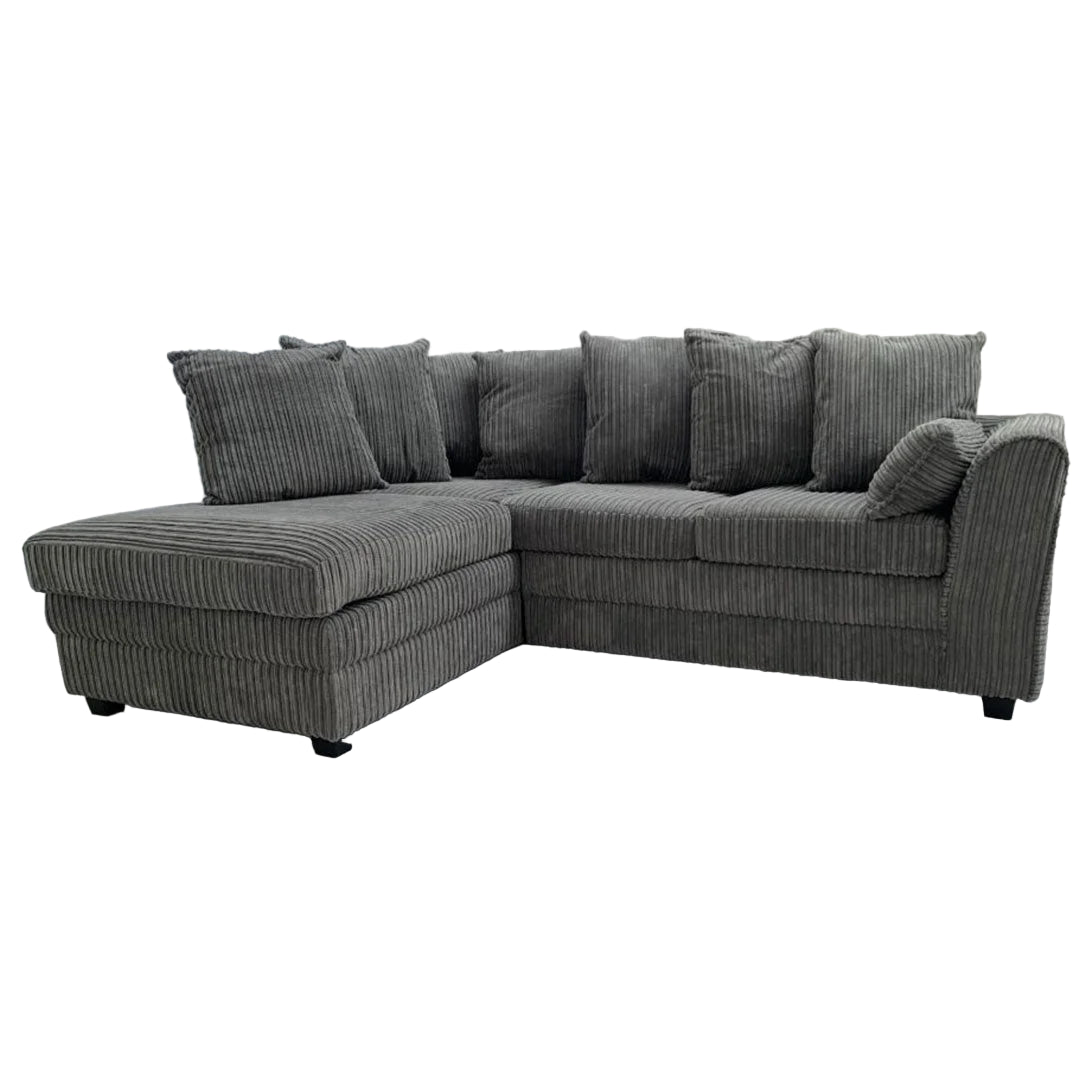 Dylan Jumbo Cord Corner Sofa – Grey