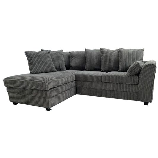 Dylan Jumbo Cord Corner Sofa – Grey