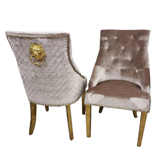 Bentley Gold Velvet Dining Chair – Set of 2
