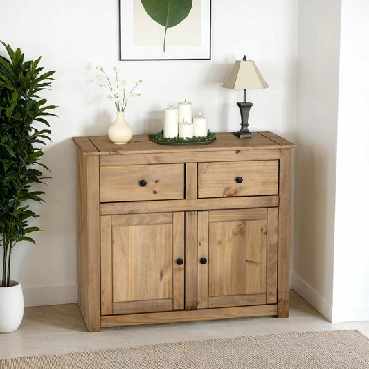Panama 2 Door 2 Drawer Sideboard Natural Wax  Pr