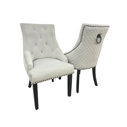Bentley Black Leg Velvet Dining Chair – Set of 2