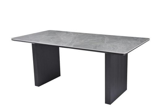 Engelberg 180cm Grey & Black Dining Table