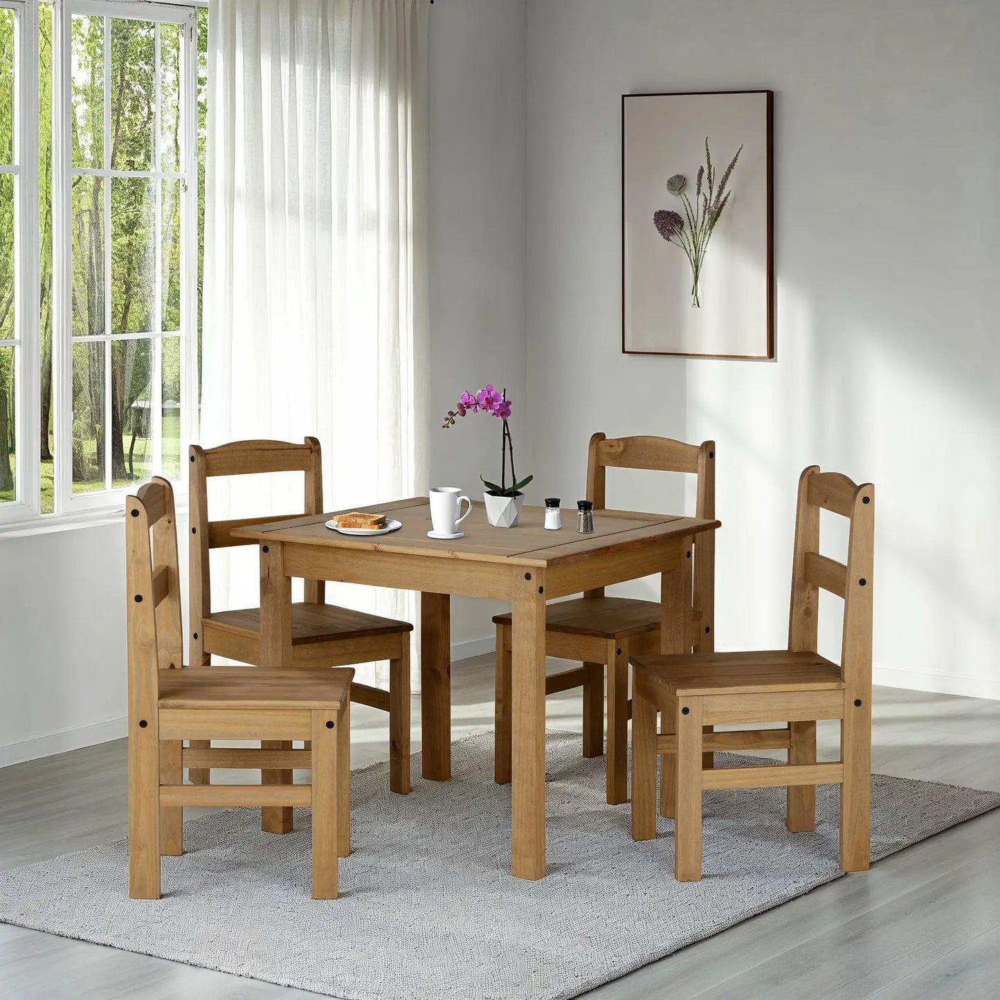 Panama Dining Set Natural Wax  Pr