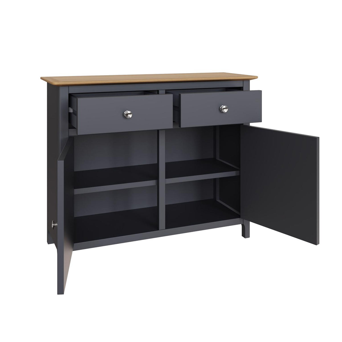 Taberno Oak 2 Door 2 Drawer Sideboard Graphite Blue