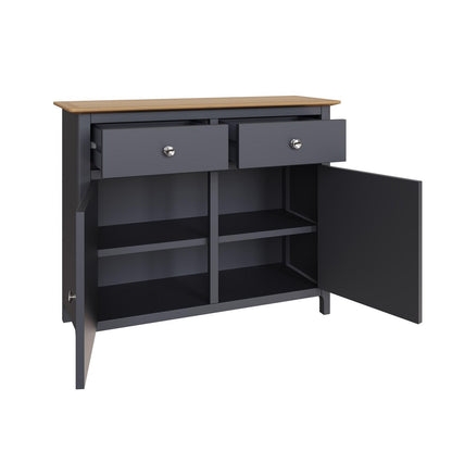 Taberno Oak 2 Door 2 Drawer Sideboard Graphite Blue