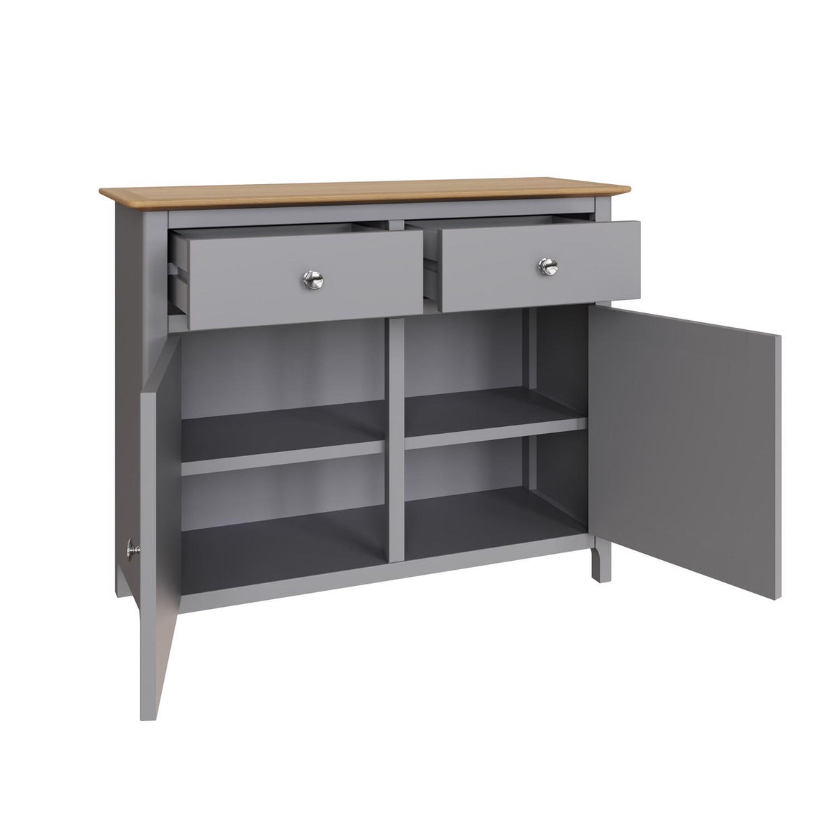 Taberno Oak 2 Door 2 Drawer Sideboard Dove Grey