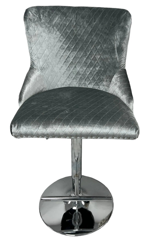 Lewis Lion Knocker Light Grey Bar Stool