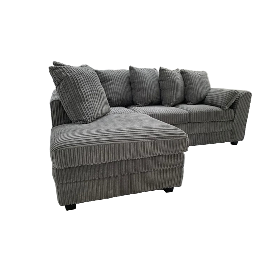 Dylan Jumbo Cord Corner Sofa – Grey