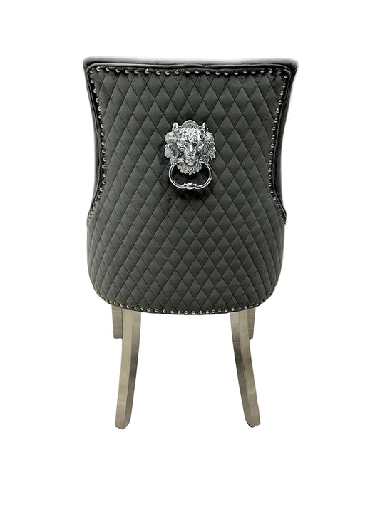 Majestic Dark Grey Velvet Dining Chair – (Set of 2)