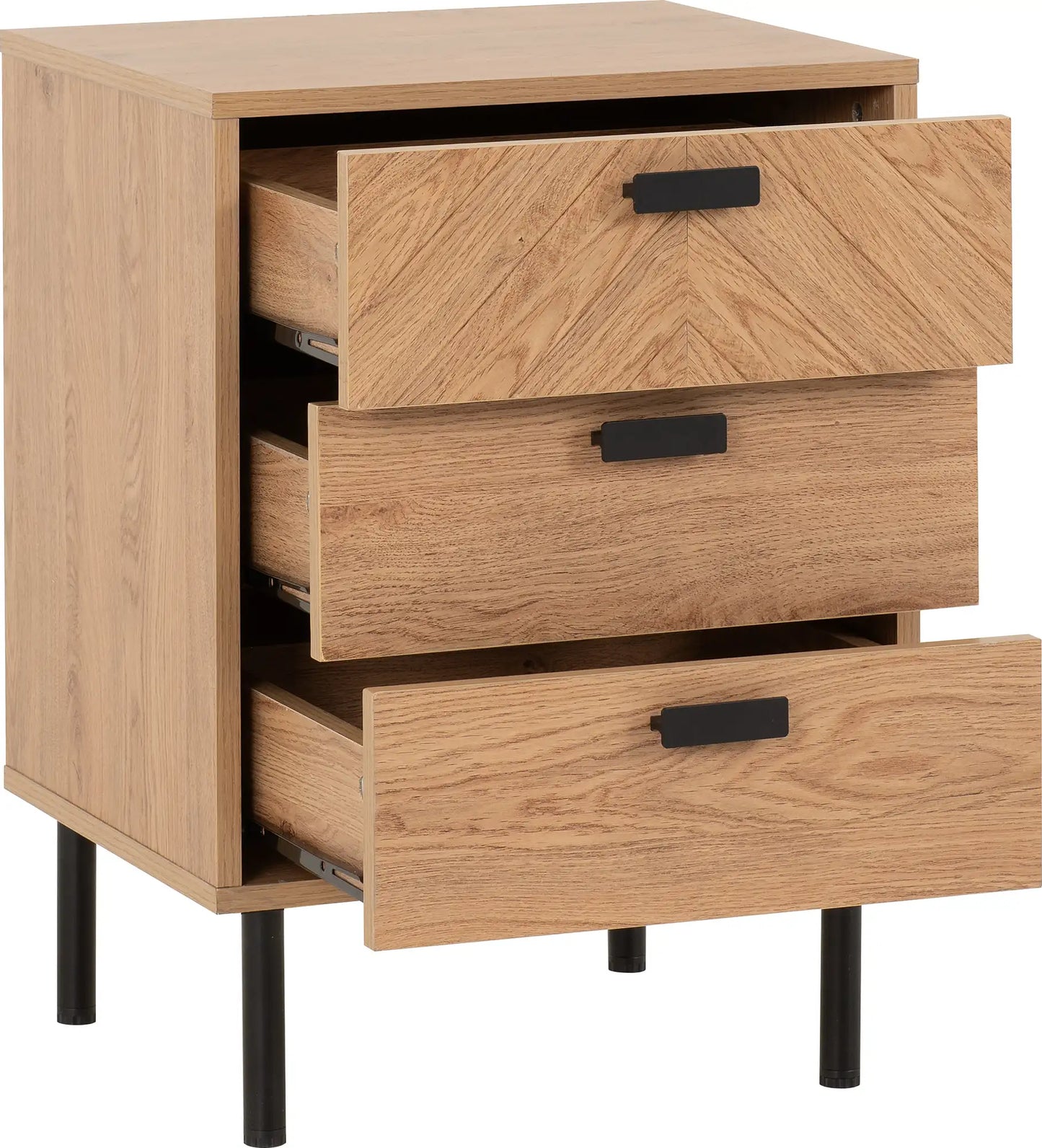 Leon 3 Drawer Bedside   Medium Oak Effect 2023  02