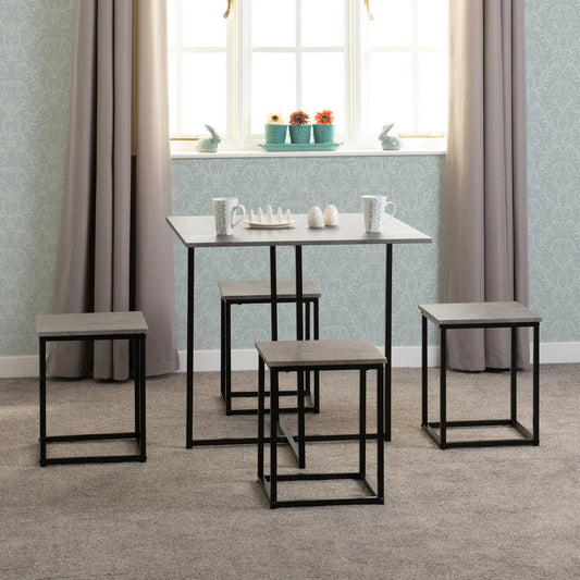 Kent 1+4 Stowaway Dining Set   Stone Effectblack 2023  05   Copy