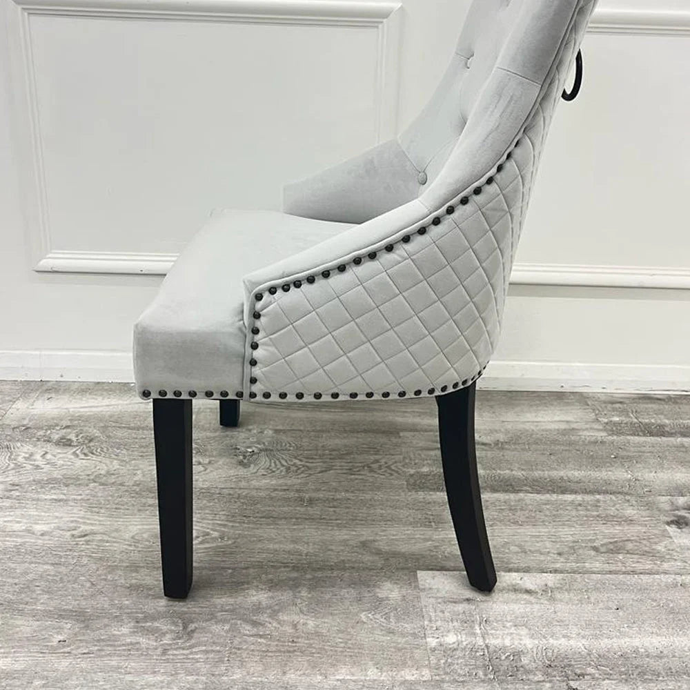 Bentley Black Leg Velvet Dining Chair – Set of 2