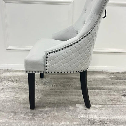 Bentley Black Leg Velvet Dining Chair – Set of 2