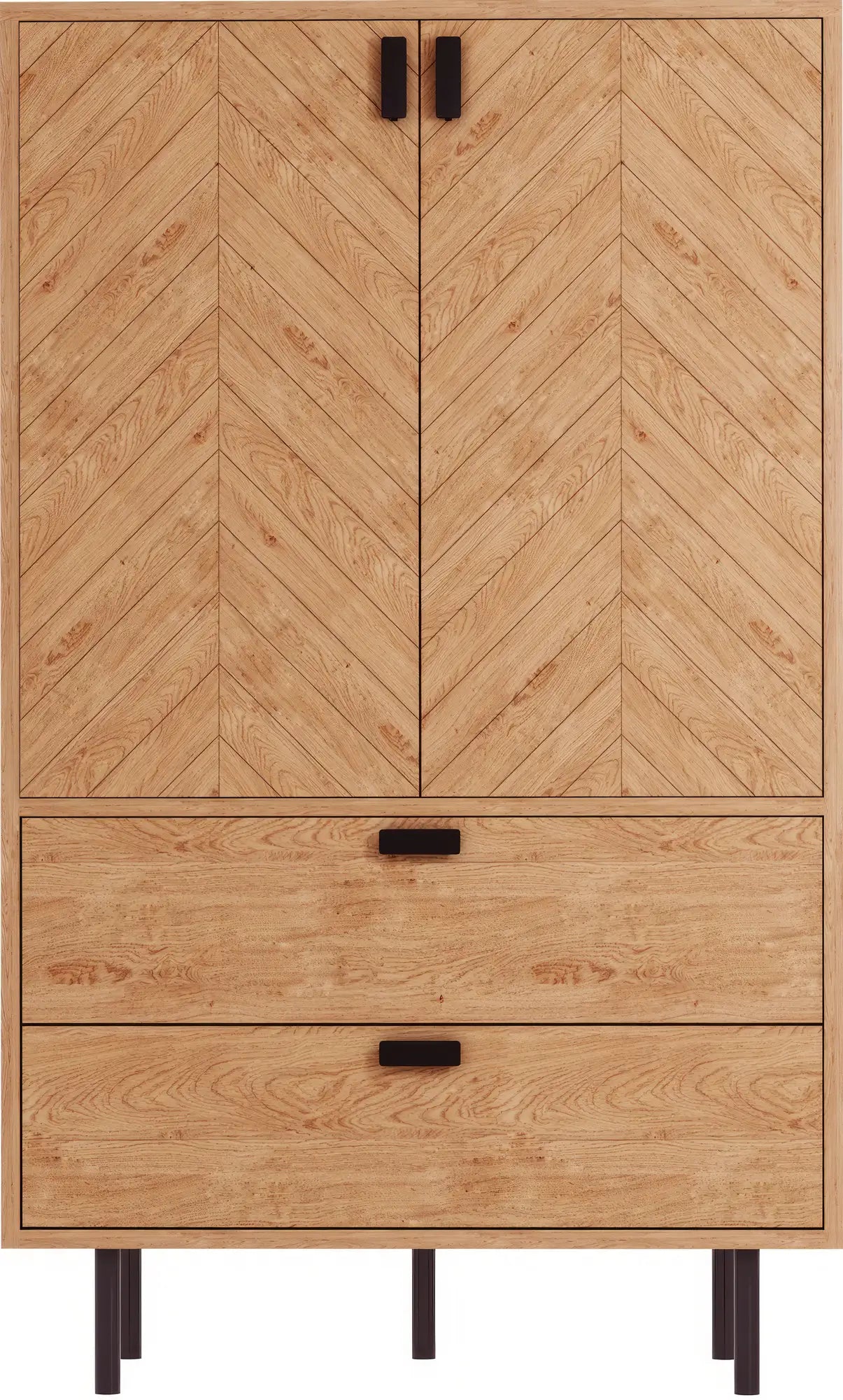 Leon 2 Door 2 Drawer Cabinet   Medium Oak Effect 2023  02 Dx