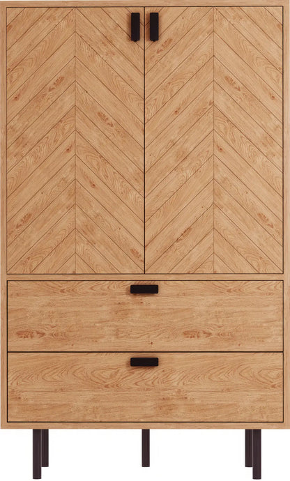 Leon 2 Door 2 Drawer Cabinet   Medium Oak Effect 2023  02 Dx