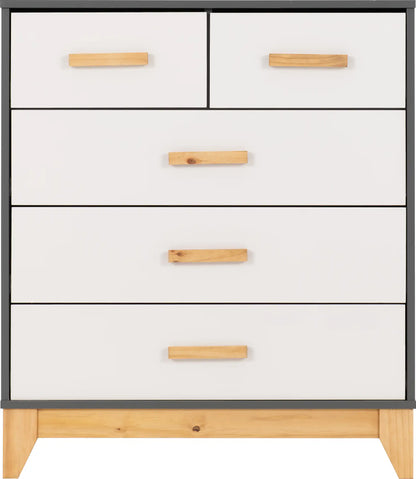 Cleveland 3+2 Drawer Chest   Whitegrey Metal Effect 2024  03