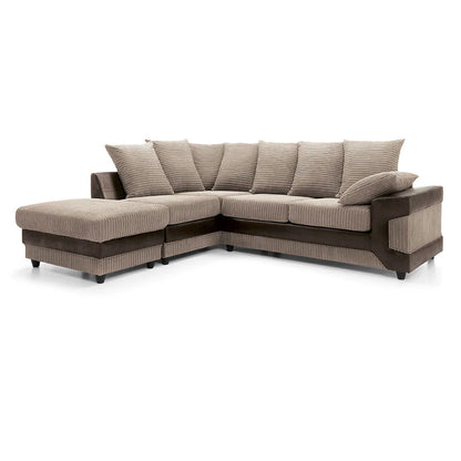 Dino Jumbo Cord Corner Sofa – Beige Brown