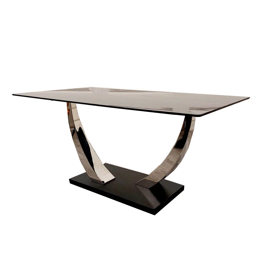 Venus Dining Table with 4 Black Luna Chairs