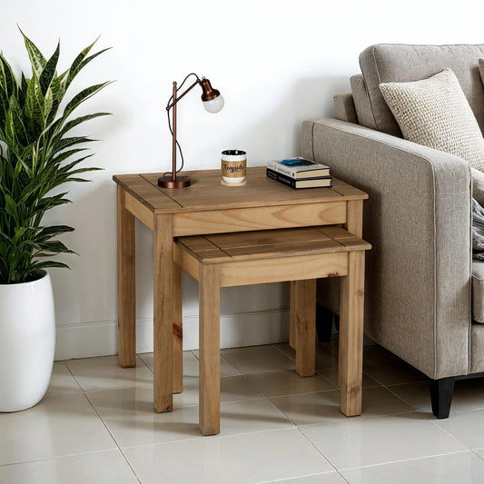 Panama Nest Of 2 Tables Natural Wax  Pr