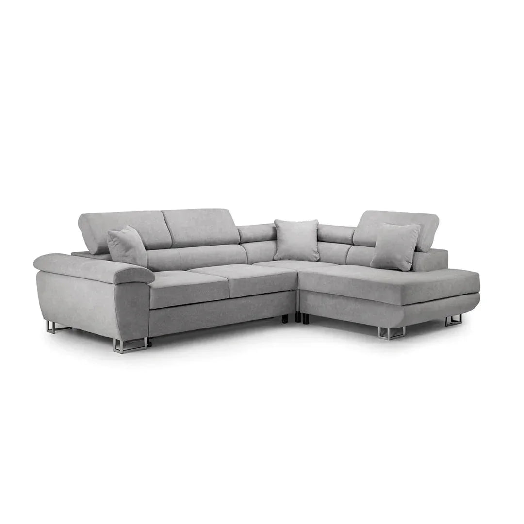 Anton Sofabed Corner Sofa Bed With Storage Box – Grey