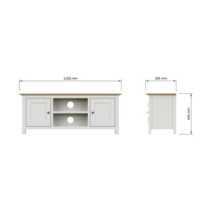 Taberno Oak 2 Door TV Unit Linen White
