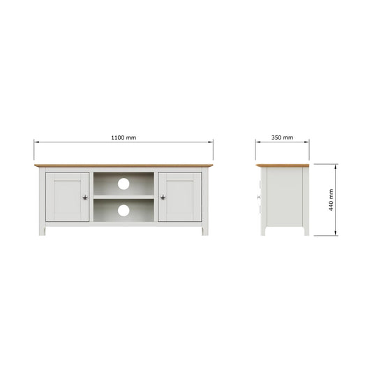 Taberno Oak 2 Door TV Unit Linen White