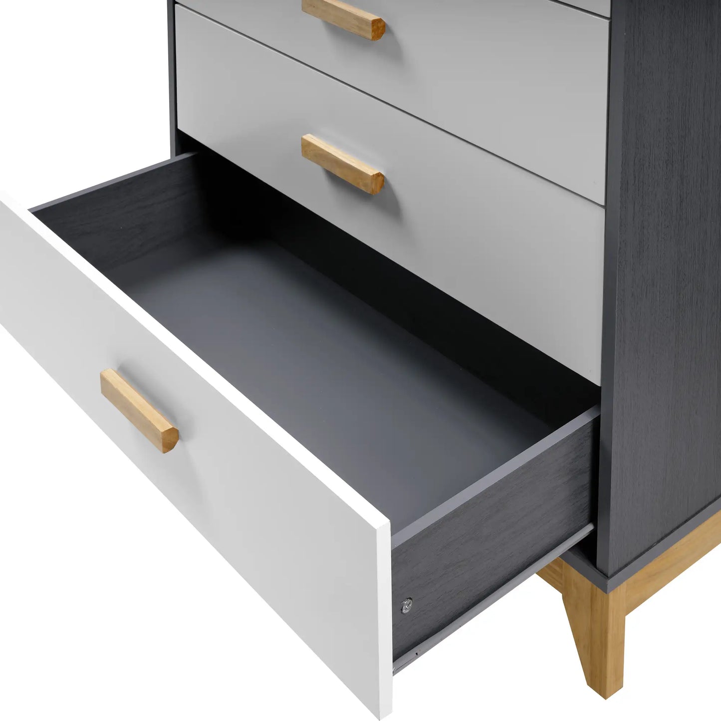Cleveland 3+2 Drawer Chest   Whitegrey Metal Effect 2023  F 06