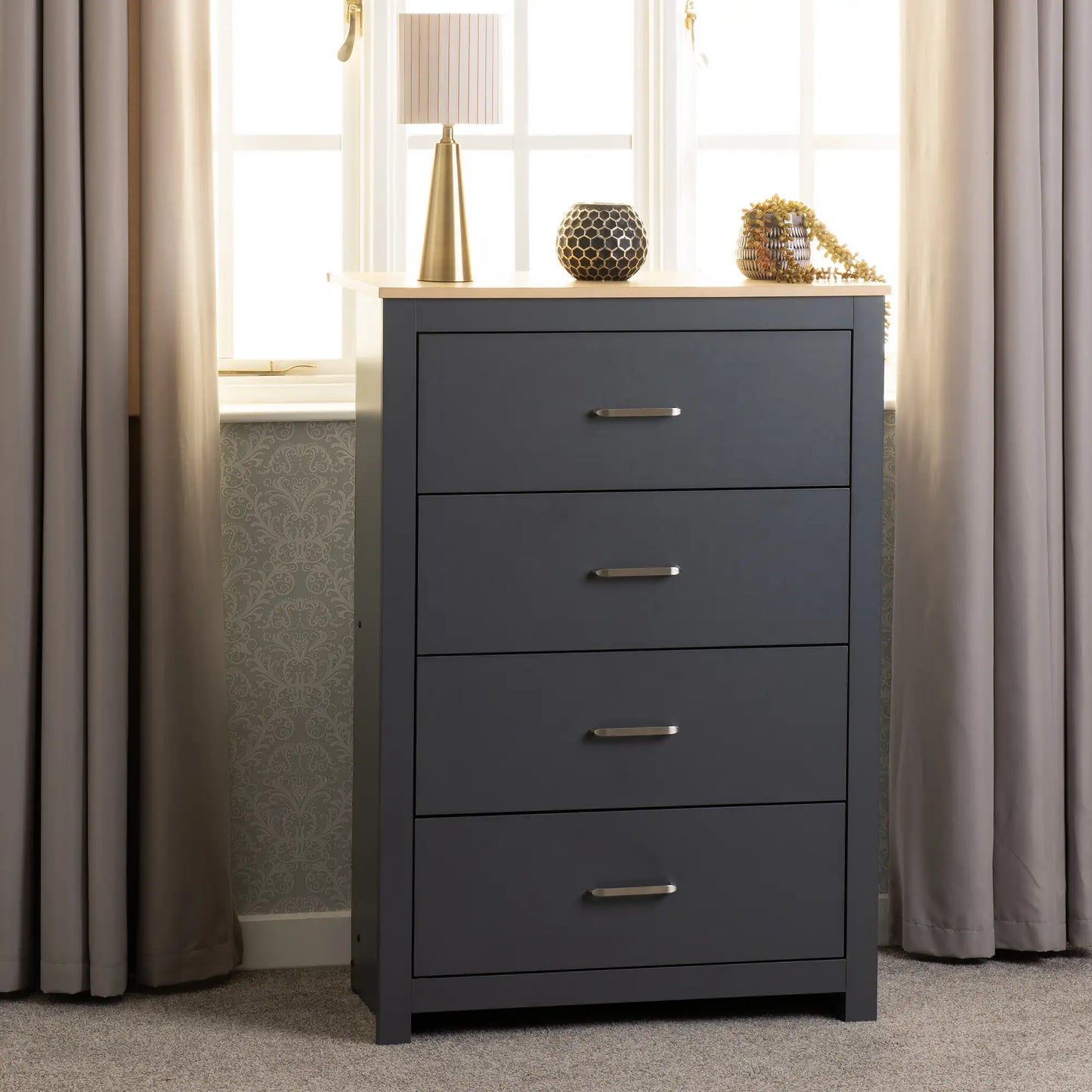 Portland 4 Drawer Chest   Greyoak Effect 2023  08