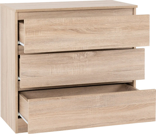 Malvern 3 Drawer Chest Sonoma Oak Effect 2020  02