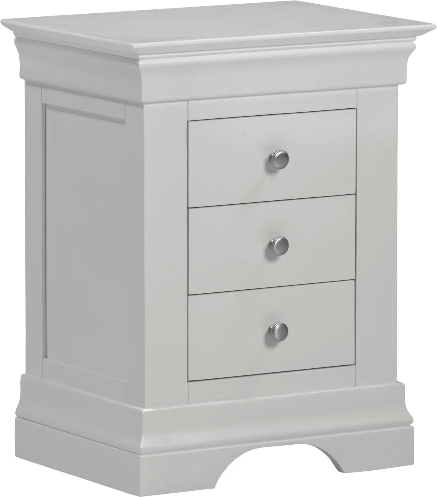 Bordeaux 3 Drawer Bedside   Pebble Grey  01