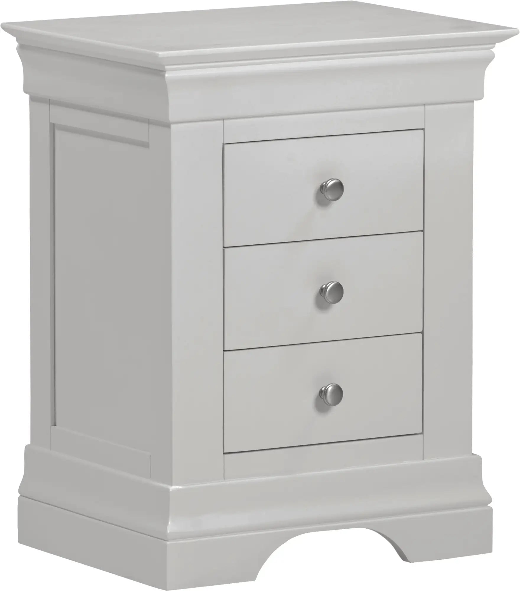 Bordeaux 3 Drawer Bedside   Pebble Grey  01