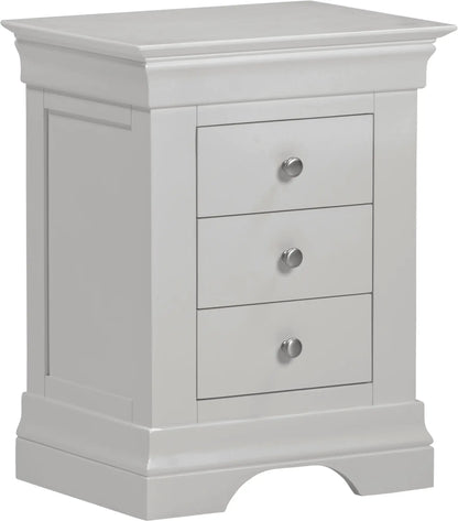 Bordeaux 3 Drawer Bedside   Pebble Grey  01