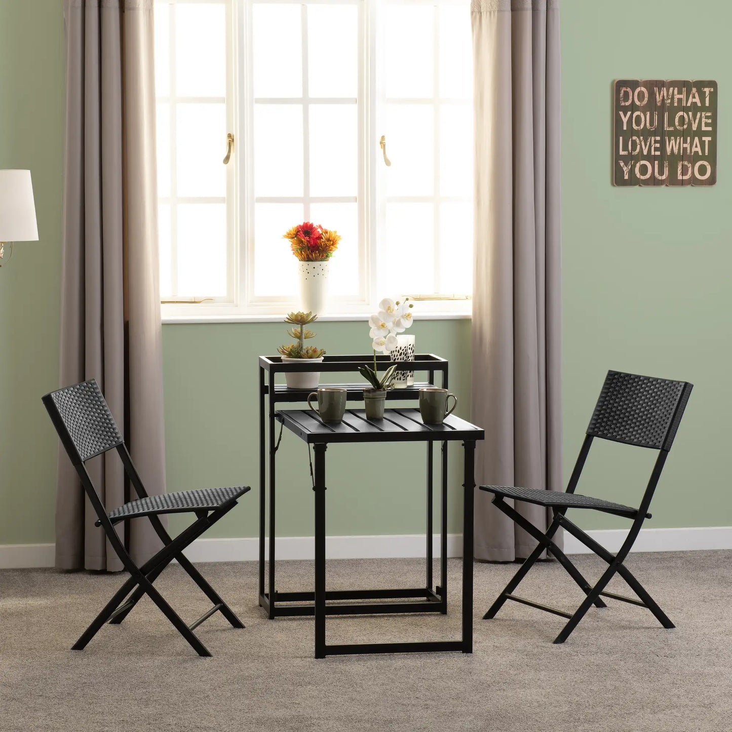 Foldaway 1+2 Garden Set   Black 2024  11