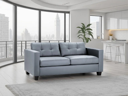 Jerry Sofa Range – Black & Grey Faux Leather