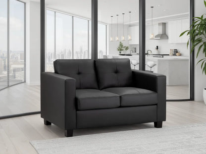 Jerry Sofa Range – Black & Grey Faux Leather