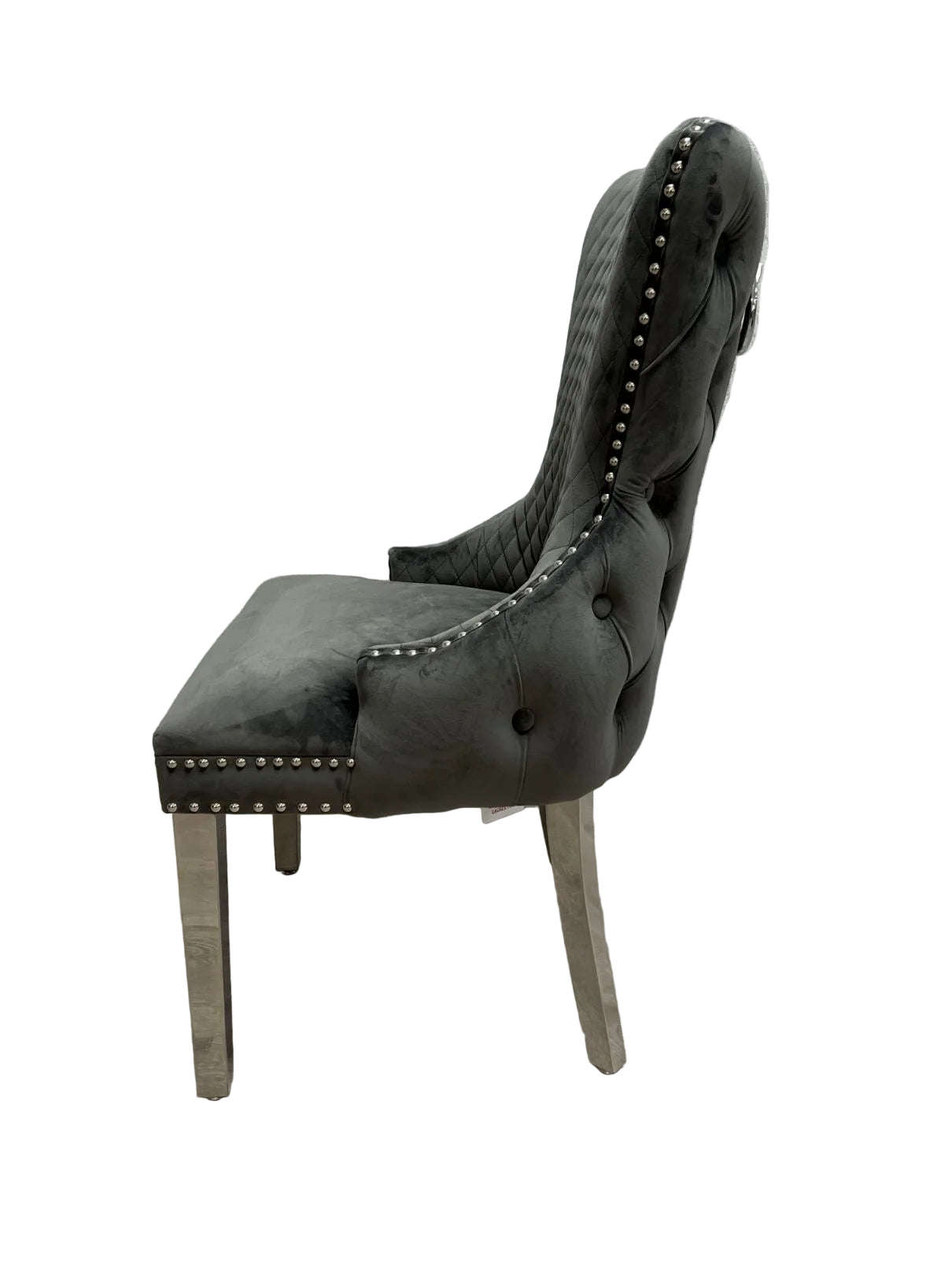 Victoria Dark Grey Ring Knocker Dining Chair