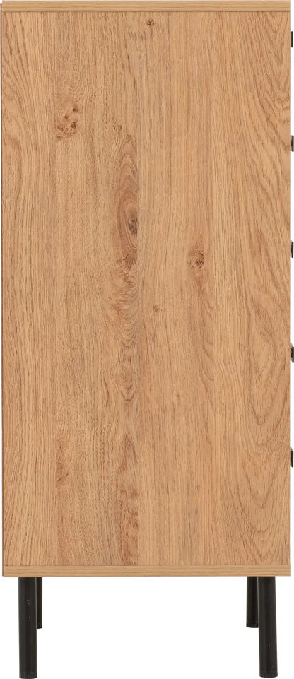 Leon 5 Drawer Narrow Chest   Medium Oak Effect 2023  04