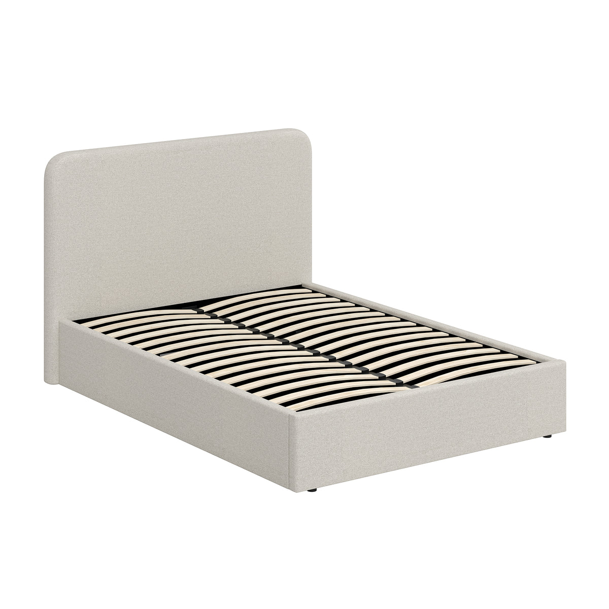 Walton Beige Fabric King Size Ottoman Storage Bedframe