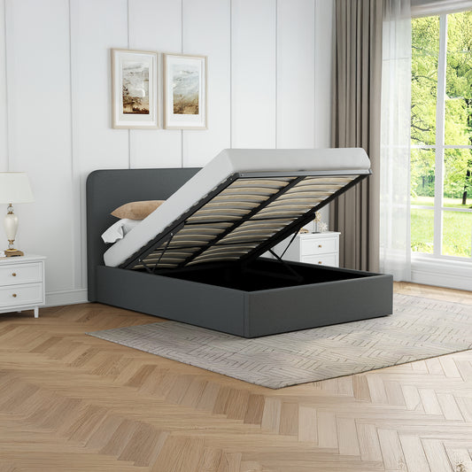 Walton Grey Fabric King Size Ottoman Storage Bedframe