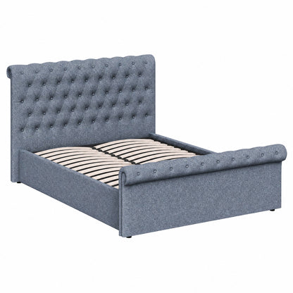 Abbey King Size Side Lift Ottoman Storage Bedframe - Steel Grey Fabric