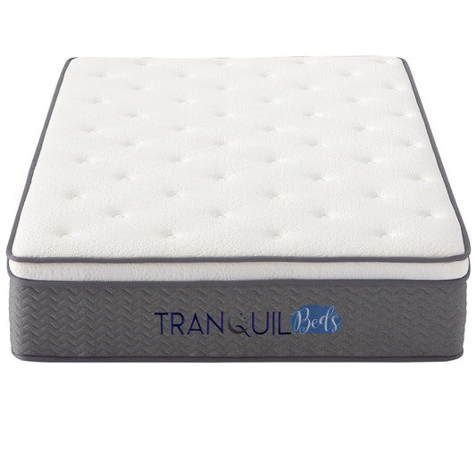 Tranquil Beds Trance 800 Pocket Sprung Euro Top Mattress - 33cm - 3ft Single Size