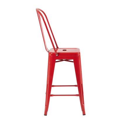 Bistro Pack Of 4 24 Red Bar Chairs