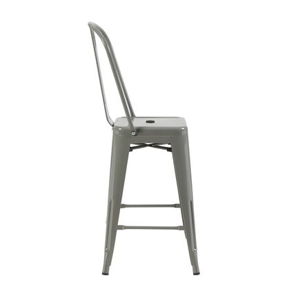 Bistro Pack Of 4 24 Silver Bar Chairs