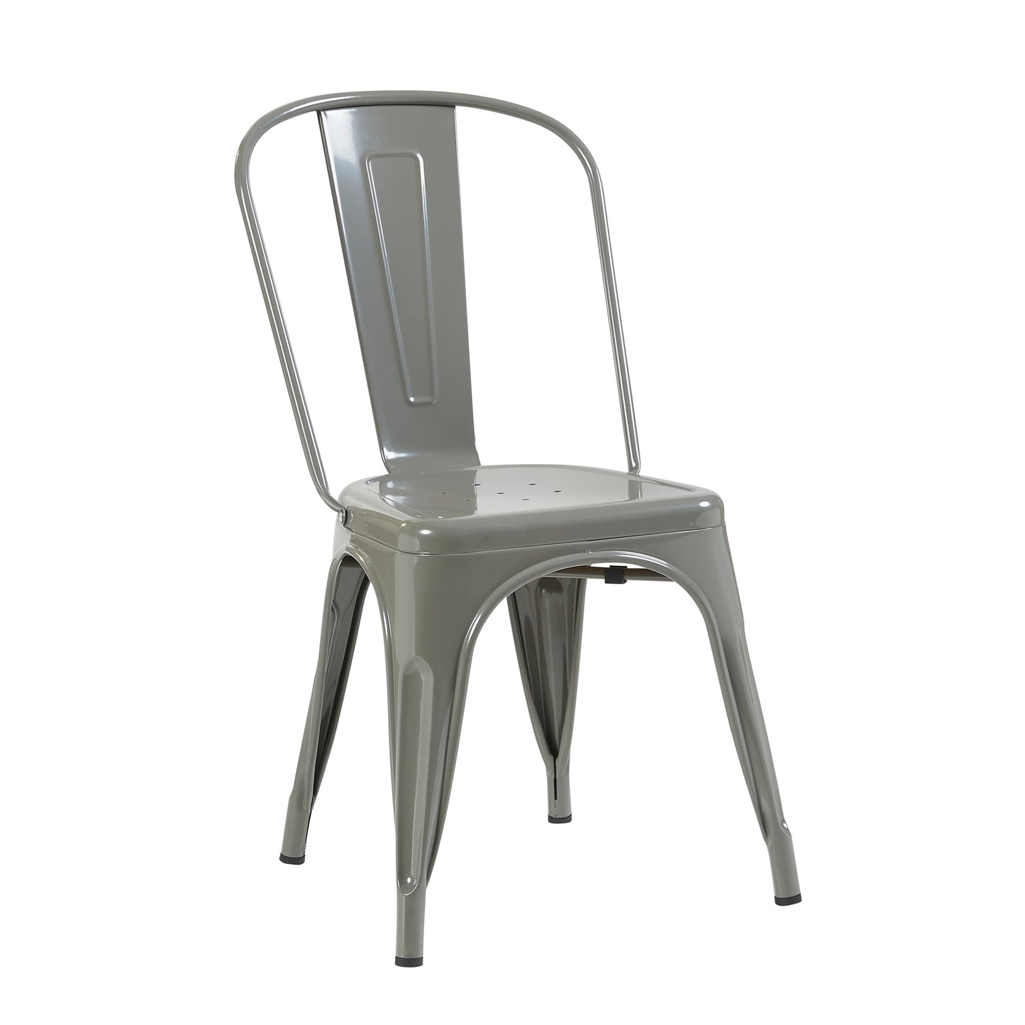 Bistro Pack Of 4 Silver Metal Chairs