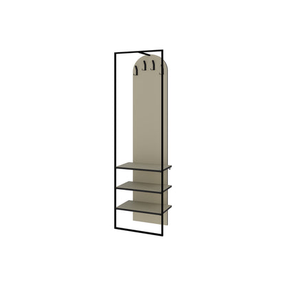 Modern Archy Hall Stand Coat Rack with Shoe Storage 180cm High Ash Green